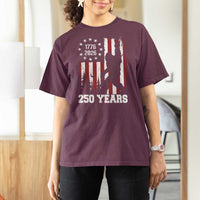 Vintage Bigfoot USA 250th Anniversary T Shirt For Women 250 Years Of Freedom US Flag Independence Day 4th July Patriotic