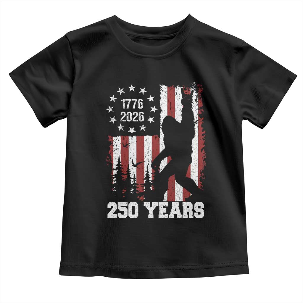 Vintage Bigfoot USA 250th Anniversary Toddler T Shirt 250 Years Of Freedom US Flag Independence Day 4th July Patriotic