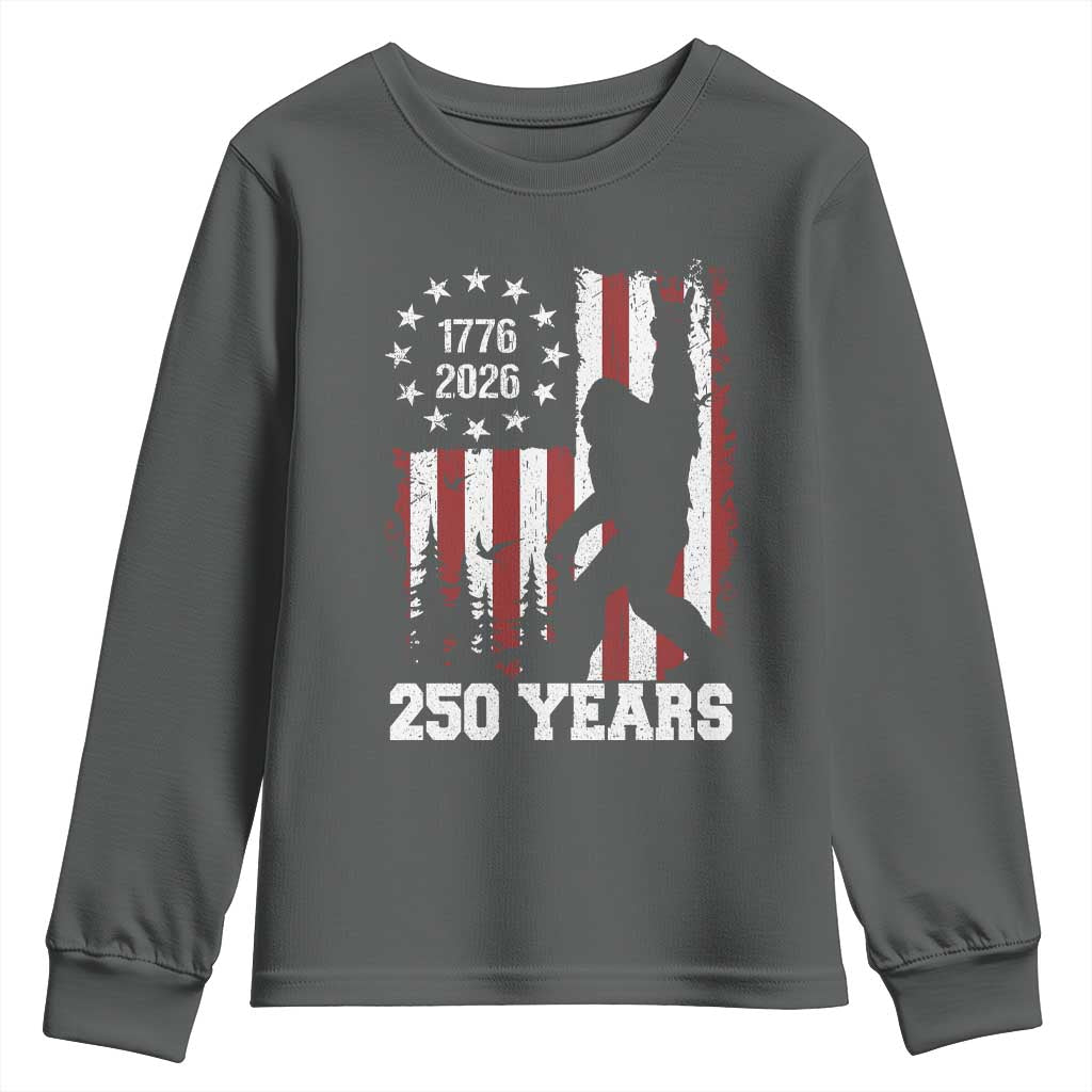 Vintage Bigfoot USA 250th Anniversary Youth Sweatshirt 250 Years Of Freedom US Flag Independence Day 4th July Patriotic