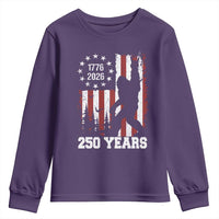 Vintage Bigfoot USA 250th Anniversary Youth Sweatshirt 250 Years Of Freedom US Flag Independence Day 4th July Patriotic