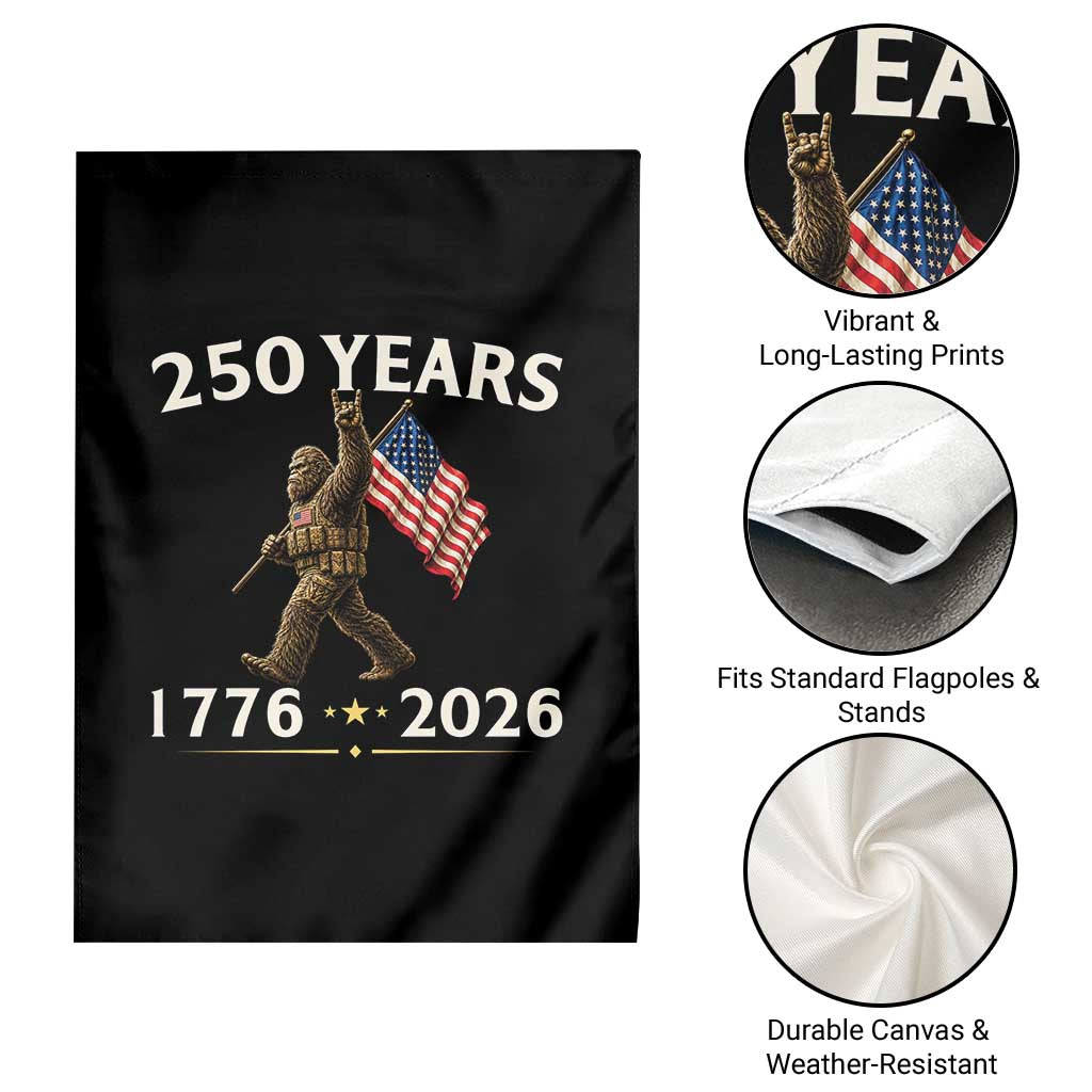 Bigfoot USA 250th Anniversary Garden Flag Sasquatch 250 Years Vintage American Flag Patriotic 4th of July
