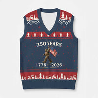 Bigfoot USA 250th Anniversary V-Neck Knit Sweater Vest Sasquatch 250 Years Vintage American Flag Patriotic 4th of July