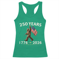 Bigfoot USA 250th Anniversary Racerback Tank Top Sasquatch 250 Years Vintage American Flag Patriotic 4th of July