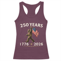 Bigfoot USA 250th Anniversary Racerback Tank Top Sasquatch 250 Years Vintage American Flag Patriotic 4th of July