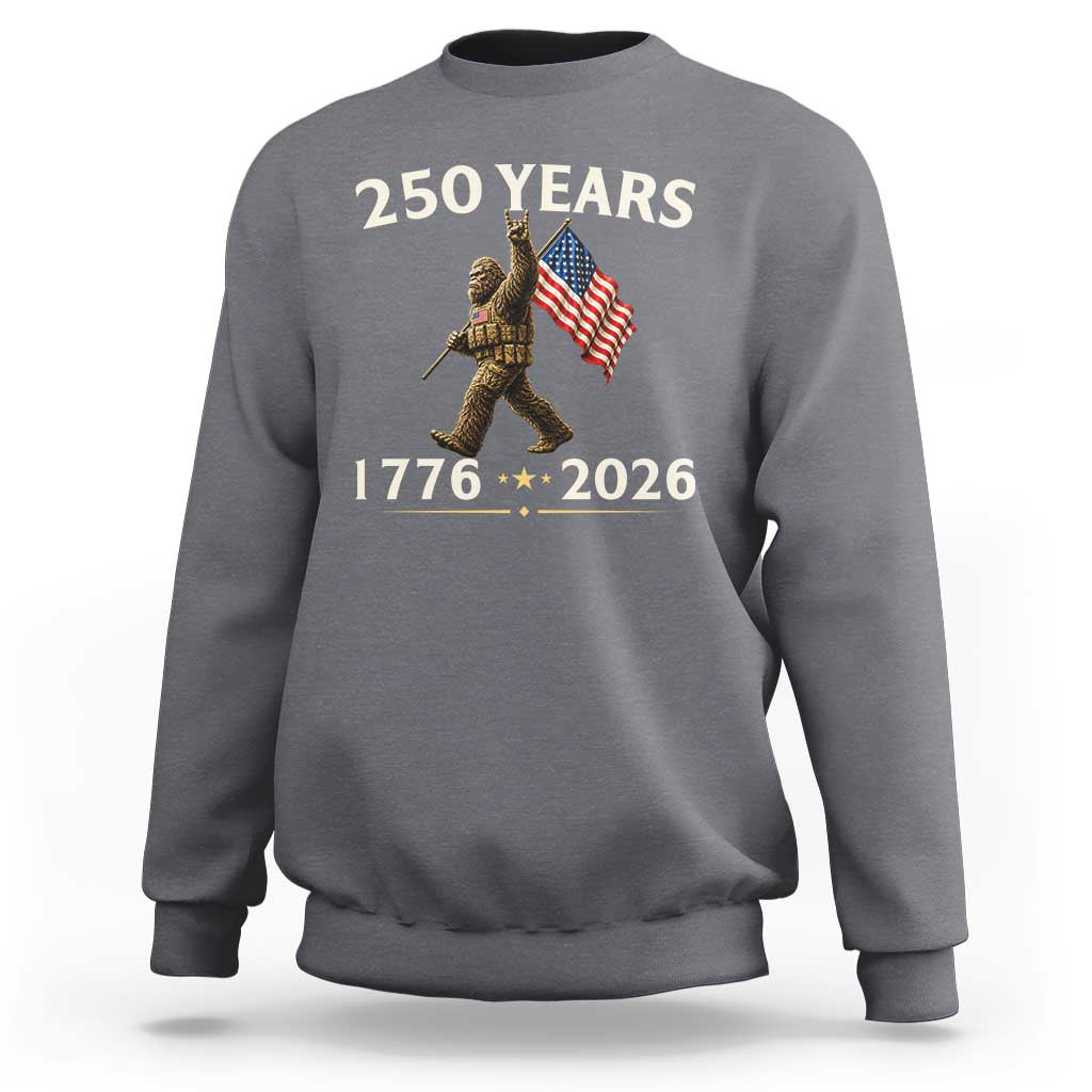 Bigfoot USA 250th Anniversary Sweatshirt Sasquatch 250 Years Vintage American Flag Patriotic 4th of July