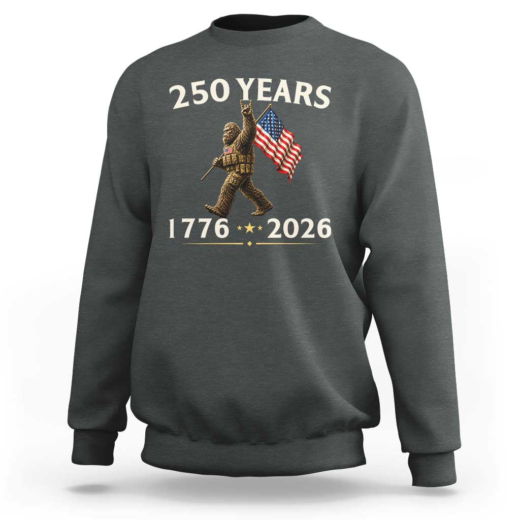 Bigfoot USA 250th Anniversary Sweatshirt Sasquatch 250 Years Vintage American Flag Patriotic 4th of July