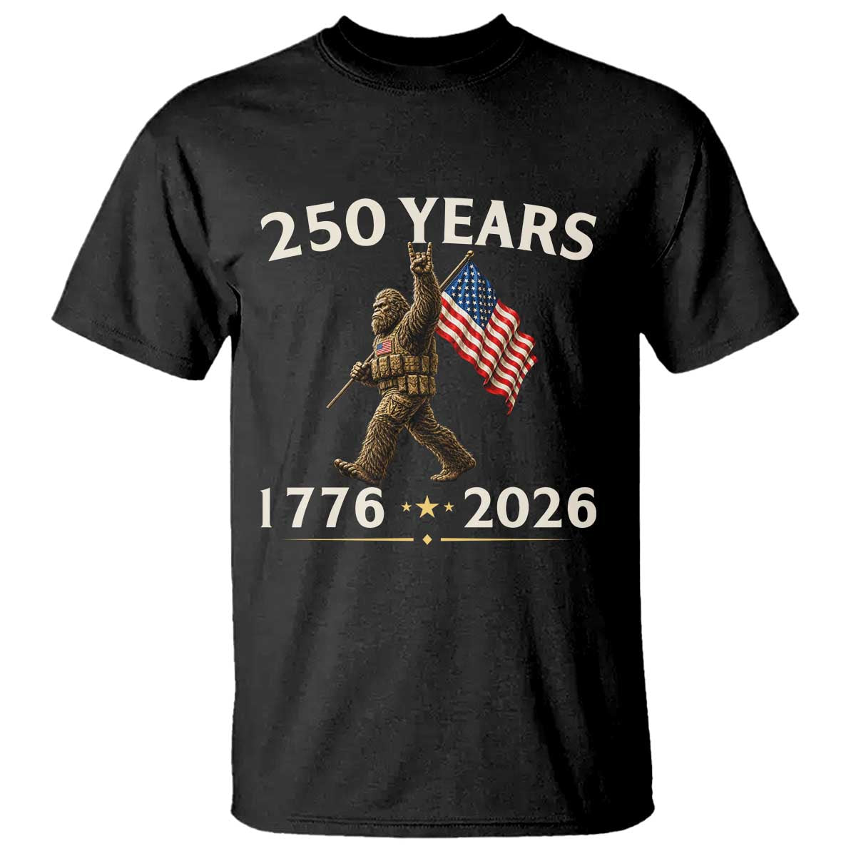 Bigfoot USA 250th Anniversary T Shirt Sasquatch 250 Years Vintage American Flag Patriotic 4th of July