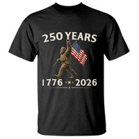 Bigfoot USA 250th Anniversary T Shirt Sasquatch 250 Years Vintage American Flag Patriotic 4th of July