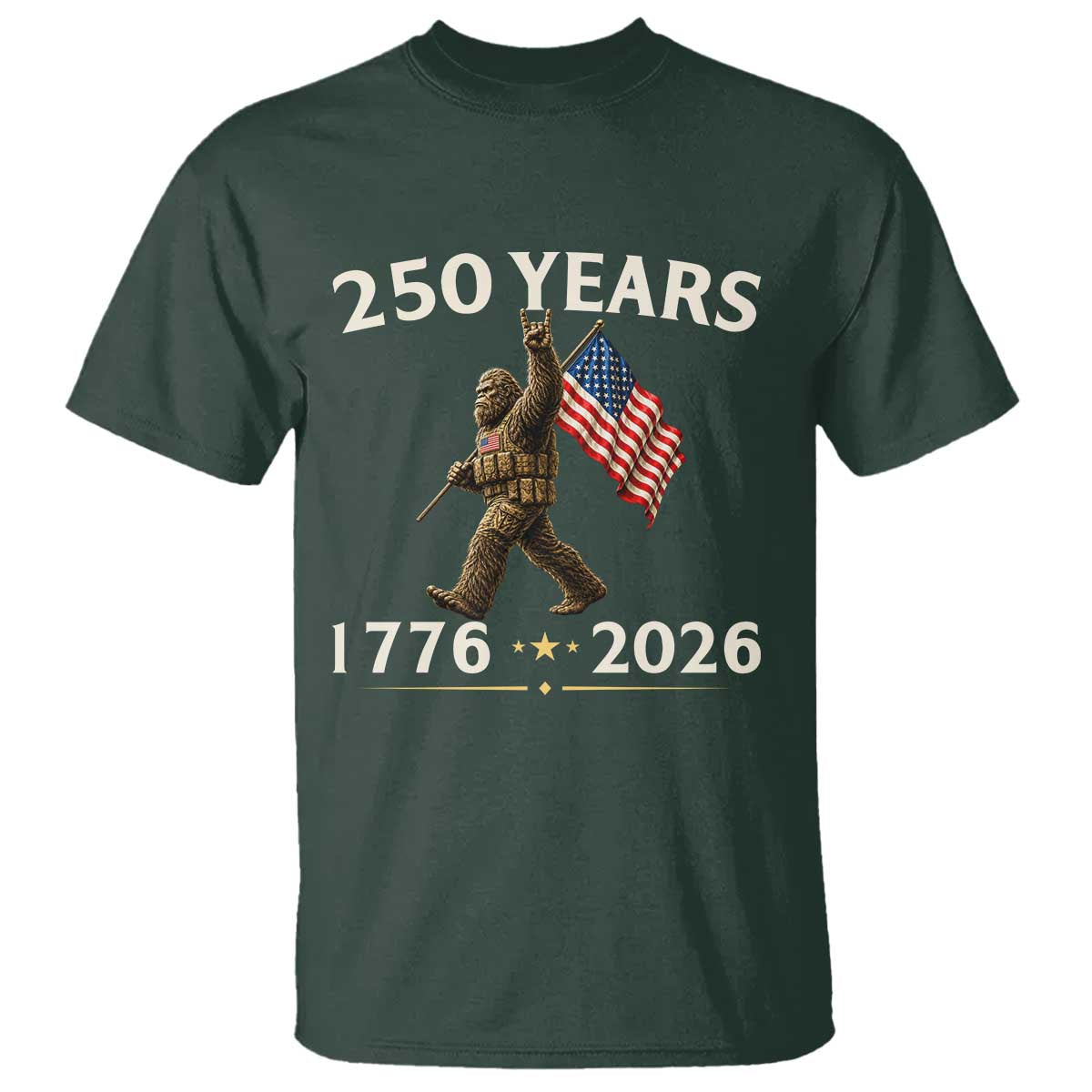 Bigfoot USA 250th Anniversary T Shirt Sasquatch 250 Years Vintage American Flag Patriotic 4th of July