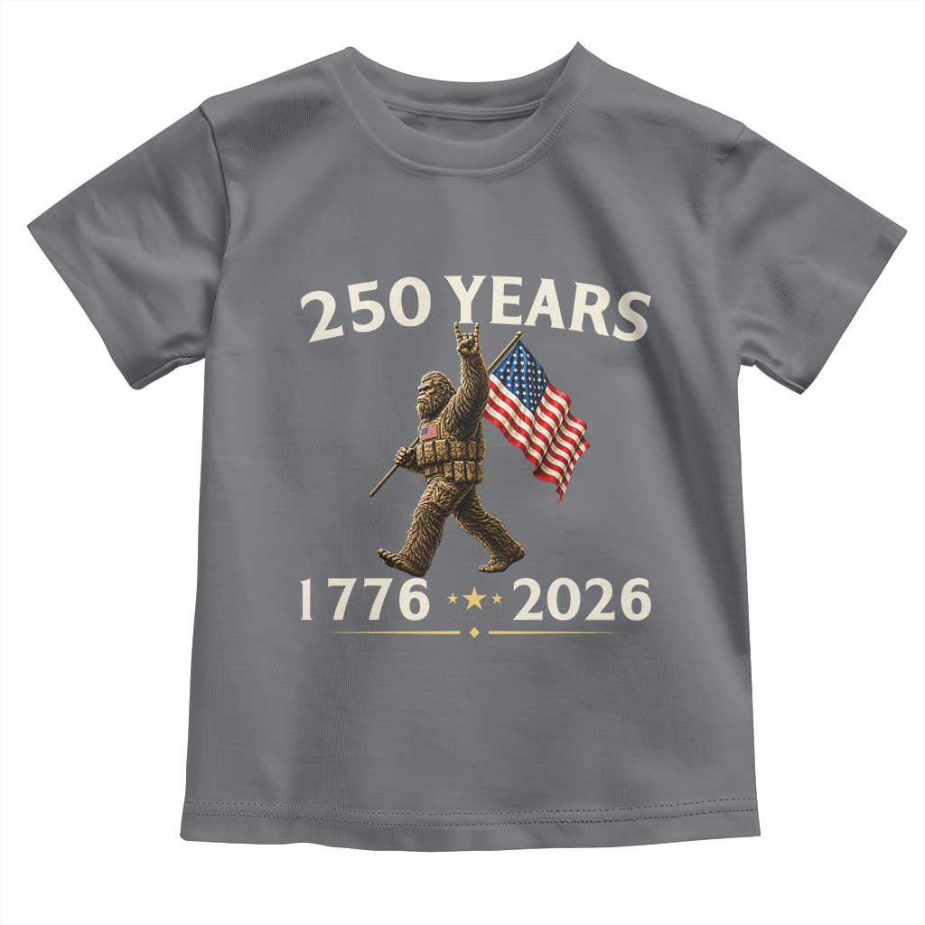 Bigfoot USA 250th Anniversary Toddler T Shirt Sasquatch 250 Years Vintage American Flag Patriotic 4th of July
