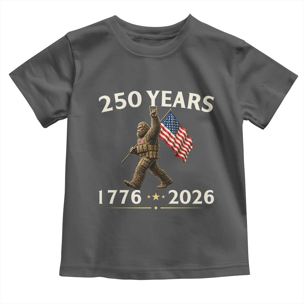Bigfoot USA 250th Anniversary Toddler T Shirt Sasquatch 250 Years Vintage American Flag Patriotic 4th of July