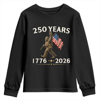 Bigfoot USA 250th Anniversary Youth Sweatshirt Sasquatch 250 Years Vintage American Flag Patriotic 4th of July