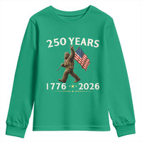 Bigfoot USA 250th Anniversary Youth Sweatshirt Sasquatch 250 Years Vintage American Flag Patriotic 4th of July