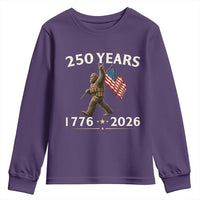 Bigfoot USA 250th Anniversary Youth Sweatshirt Sasquatch 250 Years Vintage American Flag Patriotic 4th of July