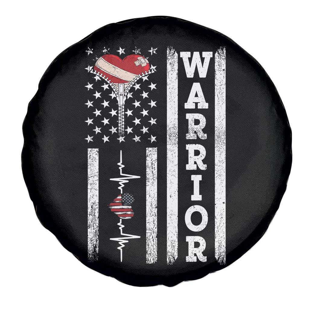 Cool Heart Surgery Warrior Spare Tire Cover Coronary Bypass Artery Open Heart Surgery Heartbeat American Flag