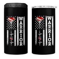Cool Heart Surgery Warrior 4 in 1 Can Cooler Tumbler Coronary Bypass Artery Open Heart Surgery Heartbeat American Flag