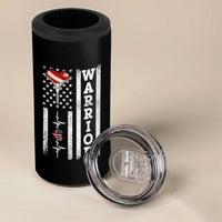 Cool Heart Surgery Warrior 4 in 1 Can Cooler Tumbler Coronary Bypass Artery Open Heart Surgery Heartbeat American Flag