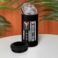 Cool Heart Surgery Warrior 4 in 1 Can Cooler Tumbler Coronary Bypass Artery Open Heart Surgery Heartbeat American Flag