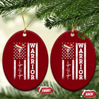 Cool Heart Surgery Warrior Ceramic Ornament Coronary Bypass Artery Open Heart Surgery Heartbeat American Flag