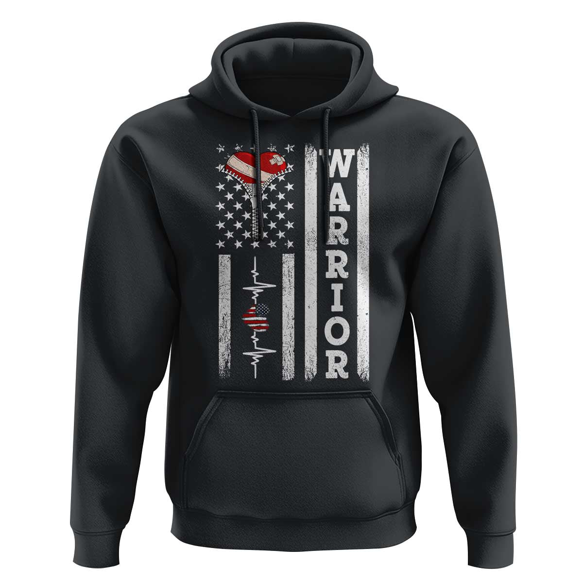 Cool Heart Surgery Warrior Hoodie Coronary Bypass Artery Open Heart Surgery Heartbeat American Flag