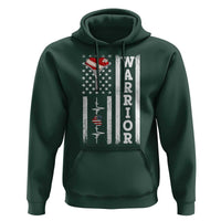 Cool Heart Surgery Warrior Hoodie Coronary Bypass Artery Open Heart Surgery Heartbeat American Flag