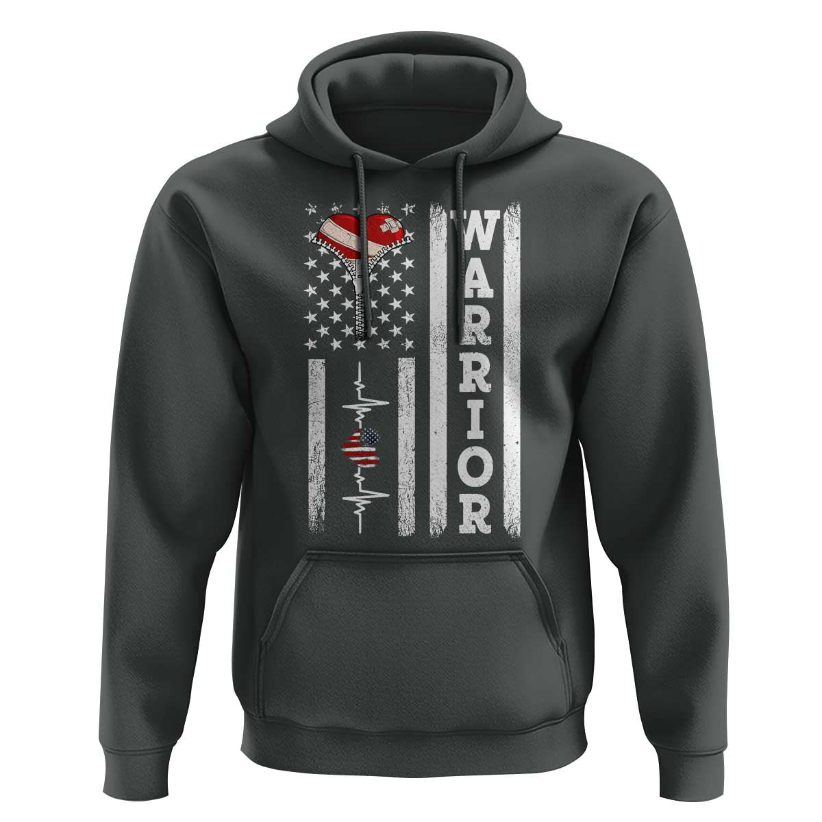 Cool Heart Surgery Warrior Hoodie Coronary Bypass Artery Open Heart Surgery Heartbeat American Flag