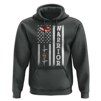 Cool Heart Surgery Warrior Hoodie Coronary Bypass Artery Open Heart Surgery Heartbeat American Flag