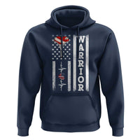 Cool Heart Surgery Warrior Hoodie Coronary Bypass Artery Open Heart Surgery Heartbeat American Flag