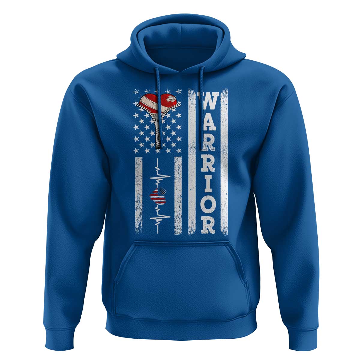 Cool Heart Surgery Warrior Hoodie Coronary Bypass Artery Open Heart Surgery Heartbeat American Flag