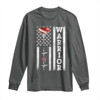 Cool Heart Surgery Warrior Long Sleeve Shirt Coronary Bypass Artery Open Heart Surgery Heartbeat American Flag