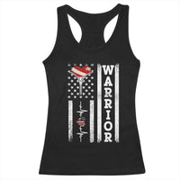 Cool Heart Surgery Warrior Racerback Tank Top Coronary Bypass Artery Open Heart Surgery Heartbeat American Flag