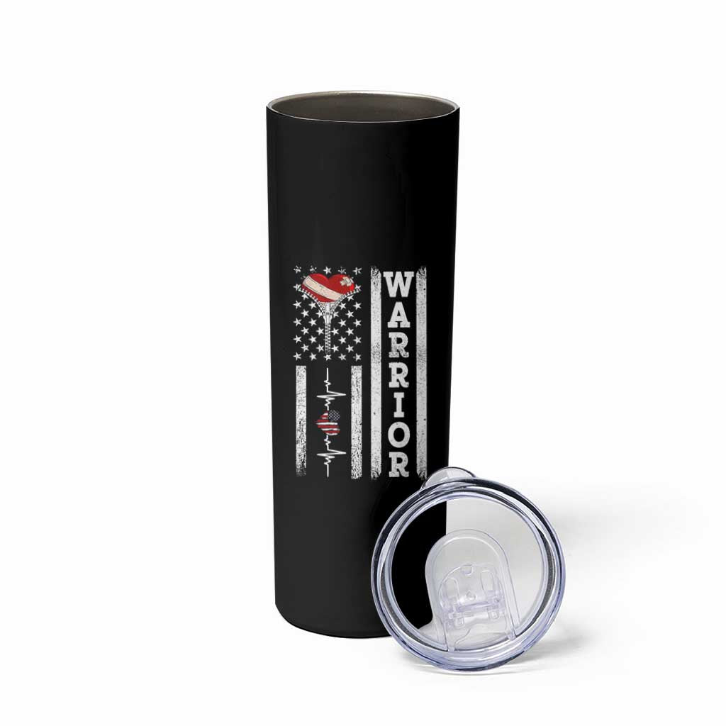 Cool Heart Surgery Warrior Skinny Tumbler Coronary Bypass Artery Open Heart Surgery Heartbeat American Flag