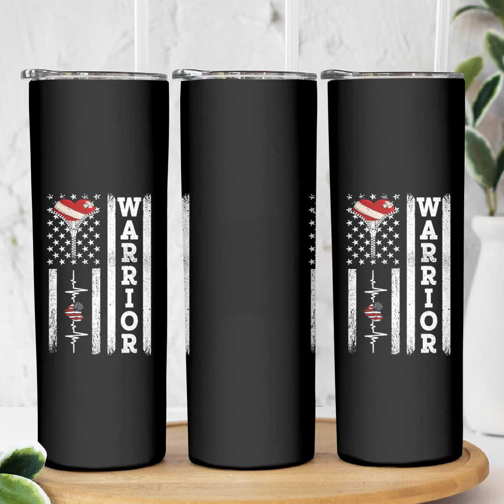 Cool Heart Surgery Warrior Skinny Tumbler Coronary Bypass Artery Open Heart Surgery Heartbeat American Flag