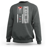 Cool Heart Surgery Warrior Sweatshirt Coronary Bypass Artery Open Heart Surgery Heartbeat American Flag