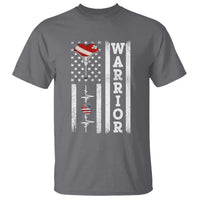 Cool Heart Surgery Warrior T Shirt Coronary Bypass Artery Open Heart Surgery Heartbeat American Flag