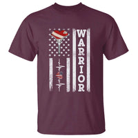 Cool Heart Surgery Warrior T Shirt Coronary Bypass Artery Open Heart Surgery Heartbeat American Flag