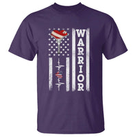 Cool Heart Surgery Warrior T Shirt Coronary Bypass Artery Open Heart Surgery Heartbeat American Flag