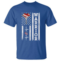 Cool Heart Surgery Warrior T Shirt Coronary Bypass Artery Open Heart Surgery Heartbeat American Flag