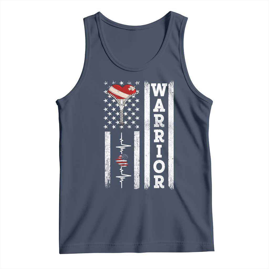 Cool Heart Surgery Warrior Tank Top Coronary Bypass Artery Open Heart Surgery Heartbeat American Flag