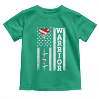 Cool Heart Surgery Warrior Toddler T Shirt Coronary Bypass Artery Open Heart Surgery Heartbeat American Flag