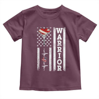 Cool Heart Surgery Warrior Toddler T Shirt Coronary Bypass Artery Open Heart Surgery Heartbeat American Flag