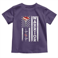 Cool Heart Surgery Warrior Toddler T Shirt Coronary Bypass Artery Open Heart Surgery Heartbeat American Flag