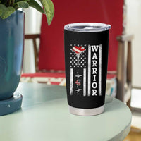 Cool Heart Surgery Warrior Tumbler Cup Coronary Bypass Artery Open Heart Surgery Heartbeat American Flag