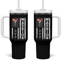 Cool Heart Surgery Warrior Tumbler With Handle Coronary Bypass Artery Open Heart Surgery Heartbeat American Flag
