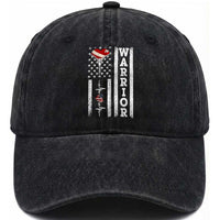 Cool Heart Surgery Warrior Washed Cotton Baseball Cap Coronary Bypass Artery Open Heart Surgery Heartbeat American Flag