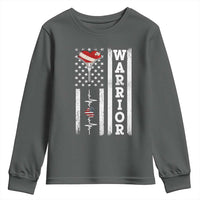 Cool Heart Surgery Warrior Youth Sweatshirt Coronary Bypass Artery Open Heart Surgery Heartbeat American Flag