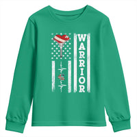 Cool Heart Surgery Warrior Youth Sweatshirt Coronary Bypass Artery Open Heart Surgery Heartbeat American Flag