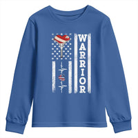 Cool Heart Surgery Warrior Youth Sweatshirt Coronary Bypass Artery Open Heart Surgery Heartbeat American Flag