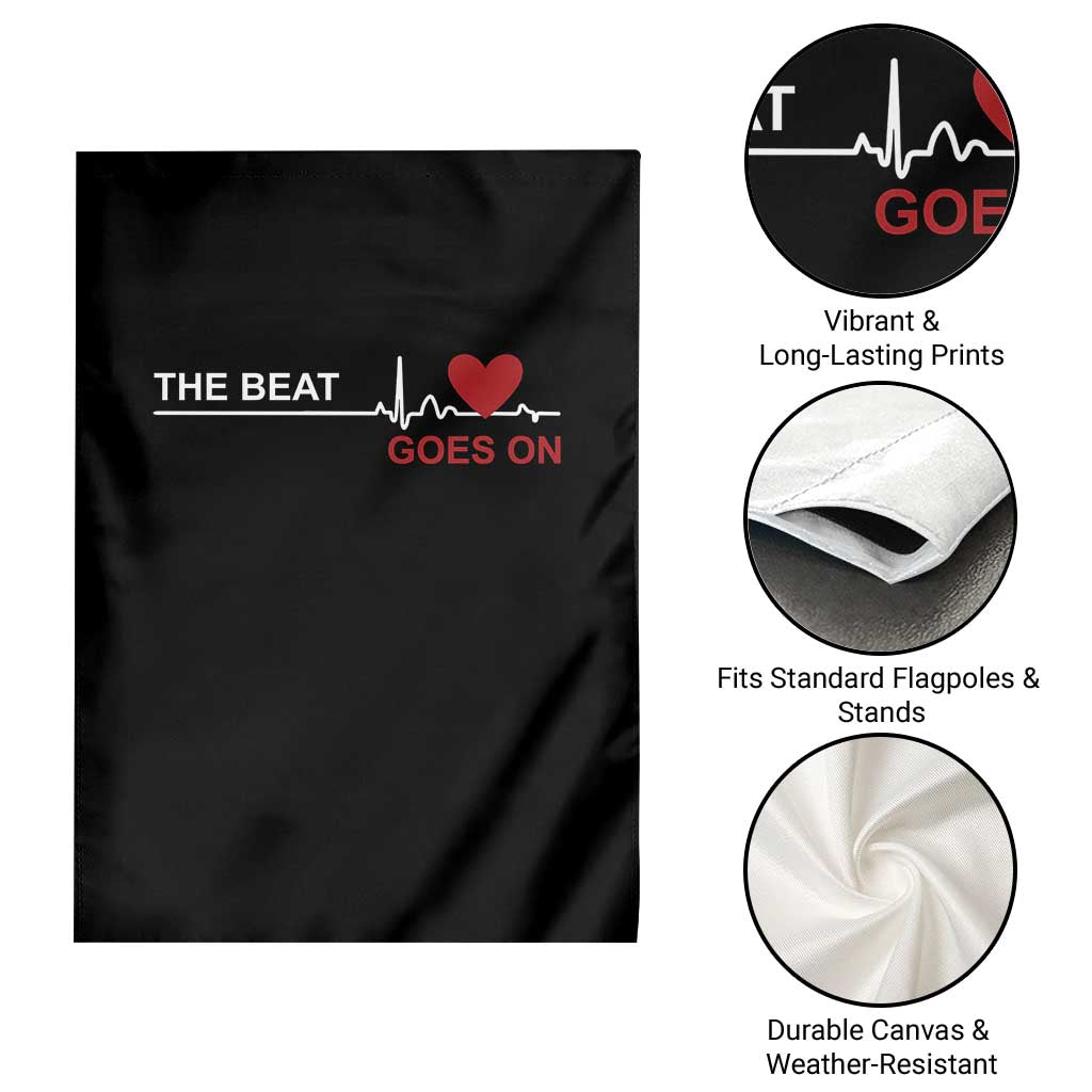 Cool Heart Surgery Survivor Garden Flag Heart Attack Surgery The Beat Goes On Rehab Recover