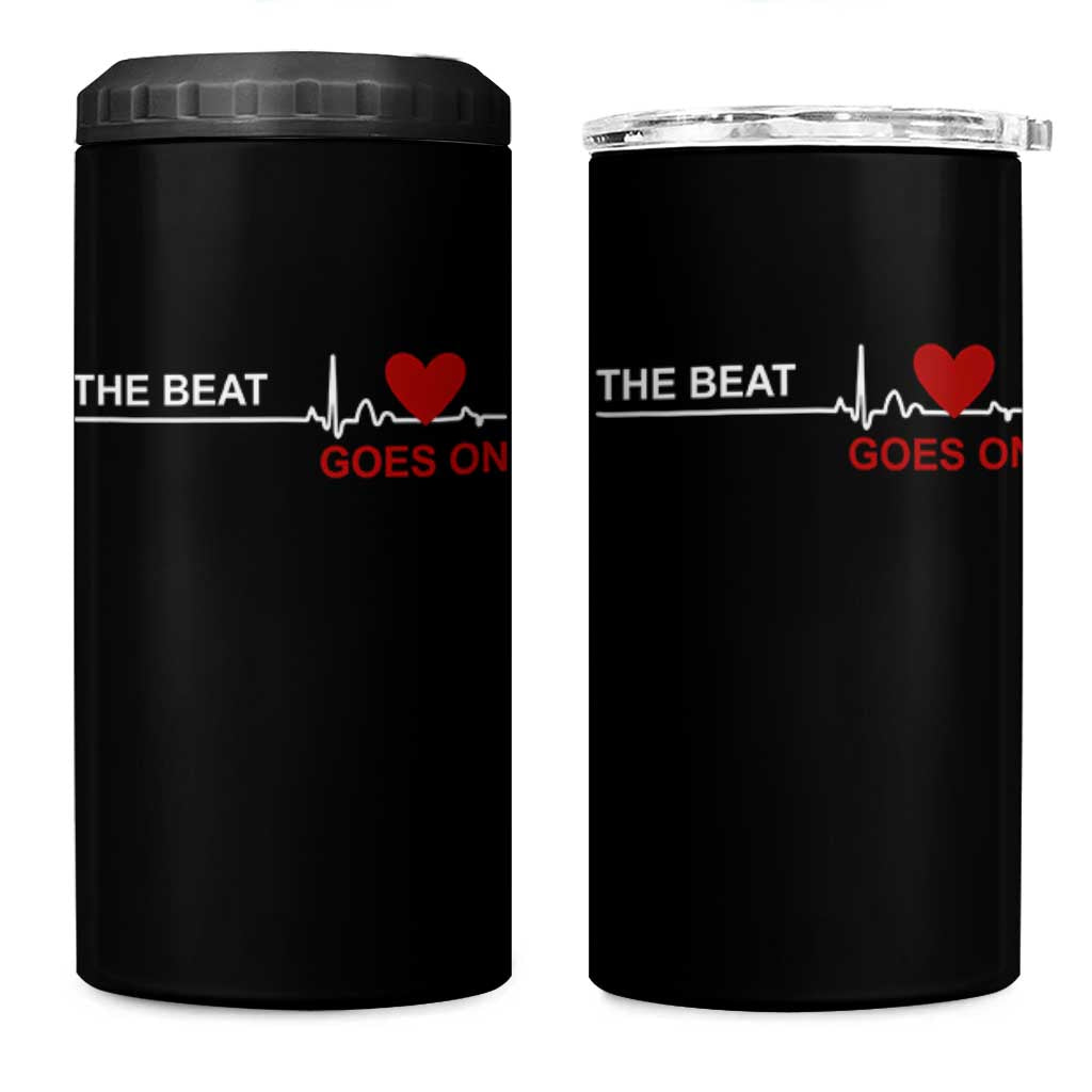 Cool Heart Surgery Survivor 4 in 1 Can Cooler Tumbler Heart Attack Surgery The Beat Goes On Rehab Recover